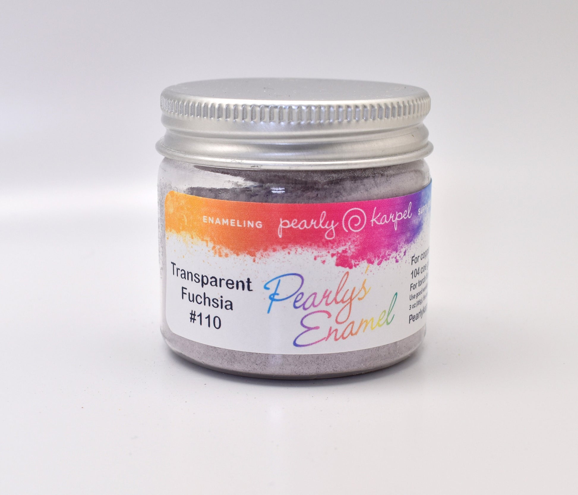 Pearly's Enamel Powder No. 164 Transparent Magenta 3oz. (85gr.) Great for torch/kiln/Cloisonné and Wet Packing Enameling