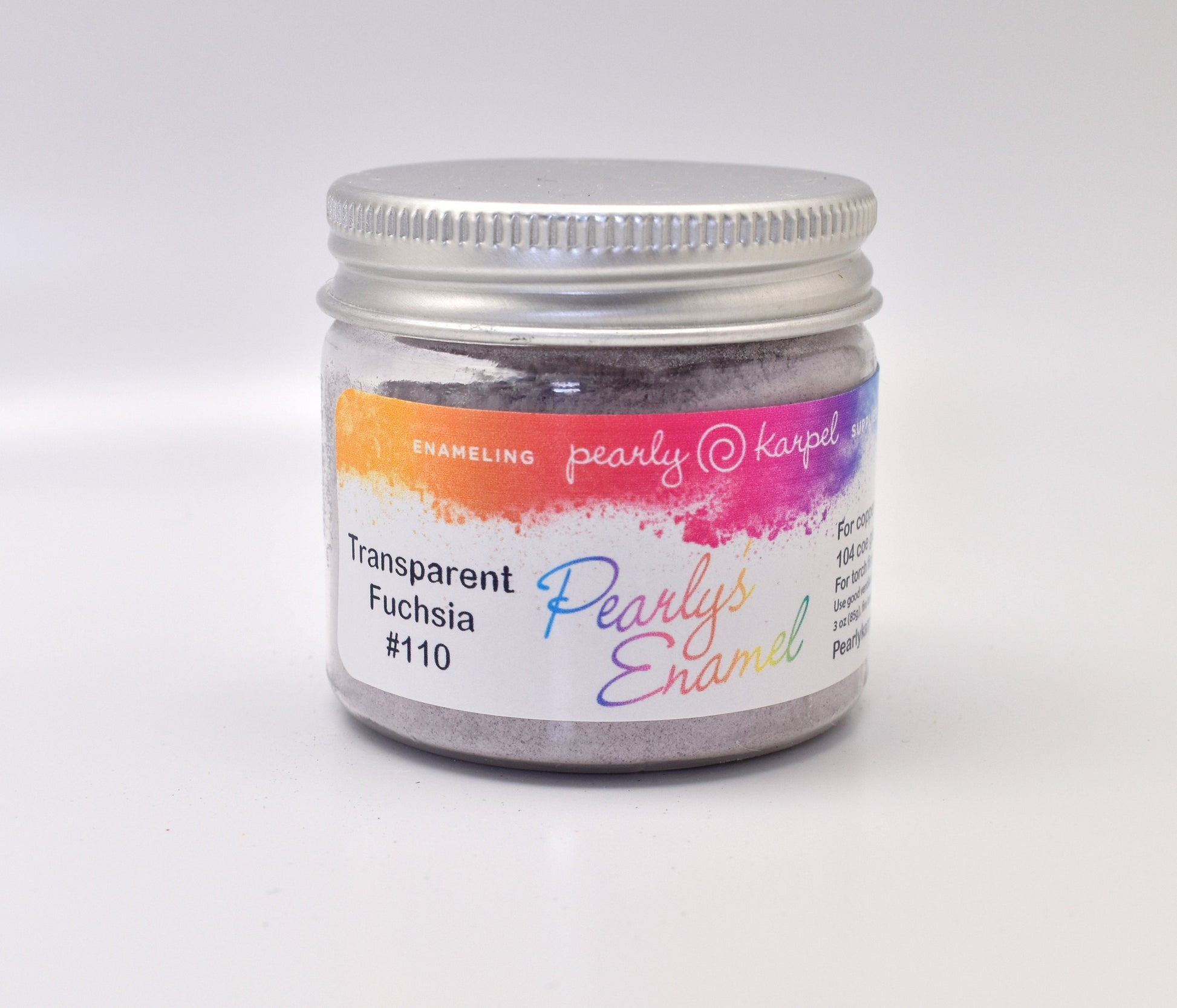 Pearly's Enamel Powder No. 116 Translucent Fuchsia Lead Free 3oz. (85gr.) Great for torch/kiln/Cloisonné and Wet Packing Enameling