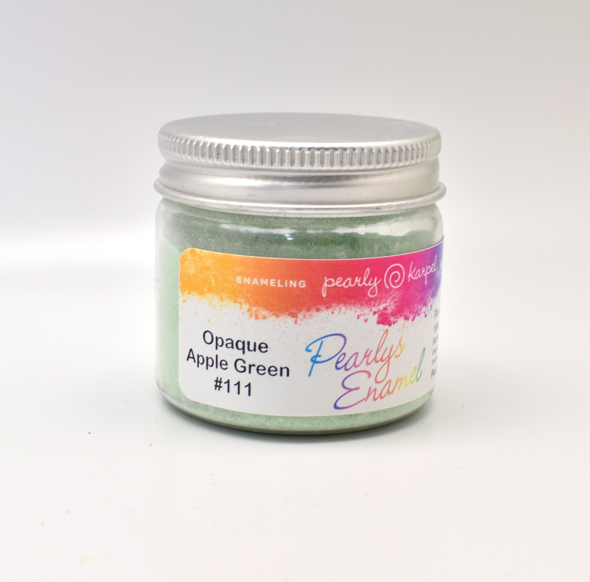 Pearly's Enamel Powder No. 111 Opaque Apple Green 3oz. (85gr.) Great for torch/kiln/Cloisonné and Wet Packing Enameling