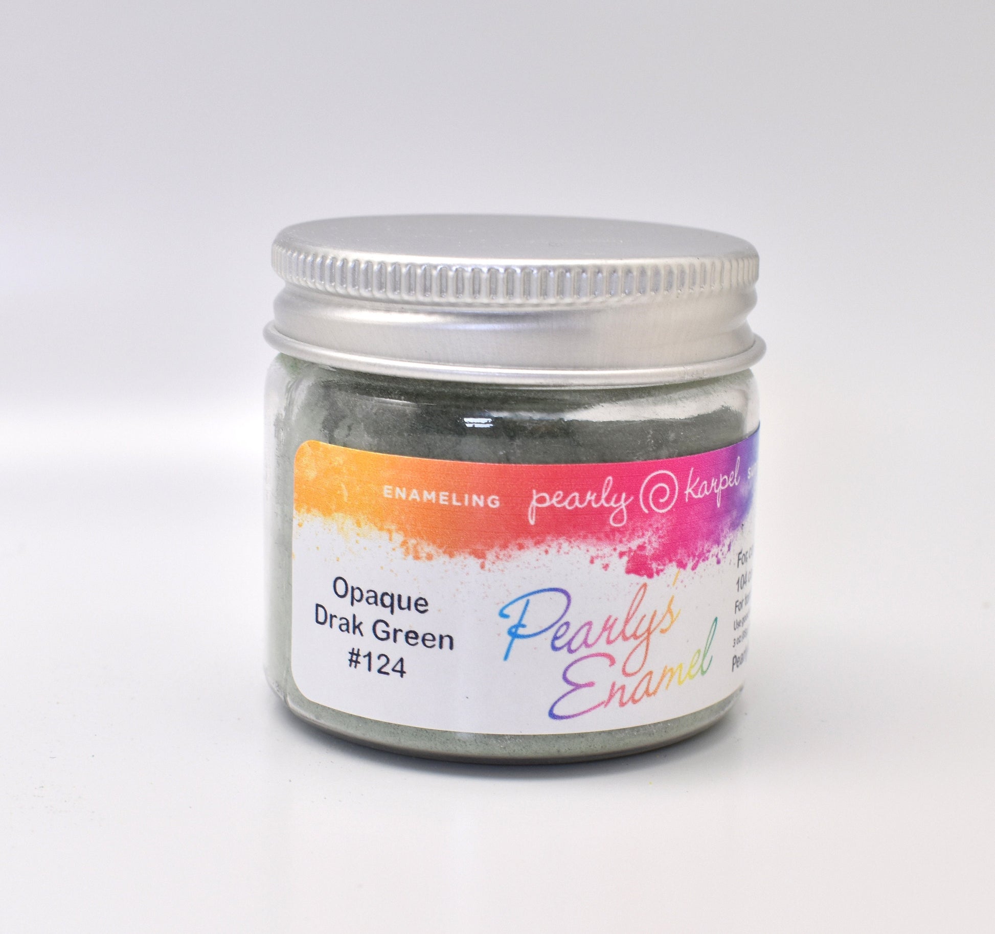 Pearly's Enamel Powder No. 124 Opaque Drak Green 3oz. (85gr.) Great for torch/kiln/Cloisonné and Wet Packing Enameling