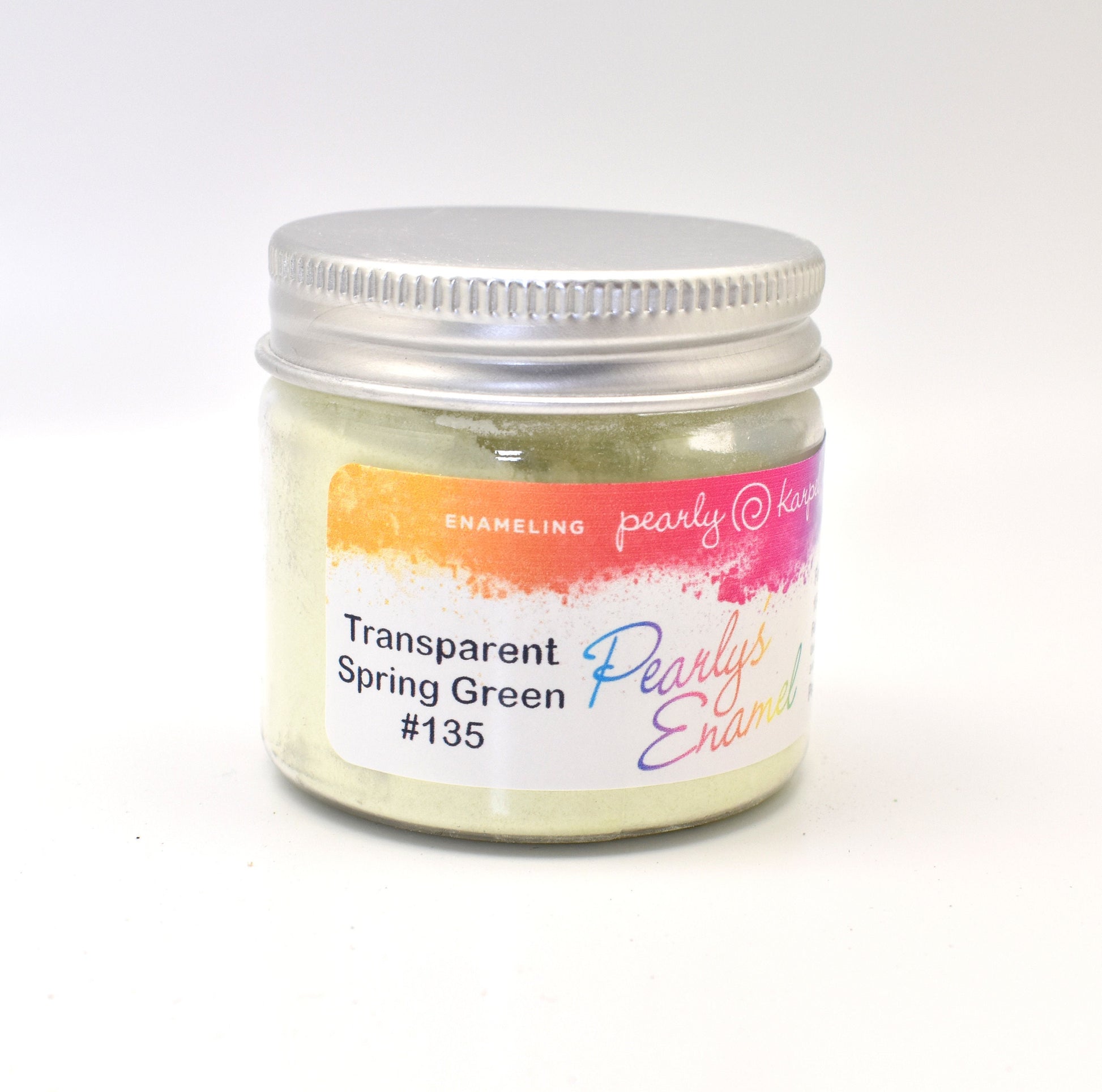Pearly's Enamel Powder No. 135 Transparent Spring Green 3oz. (85gr.) Great for torch/kiln/Cloisonné and Wet Packing Enameling