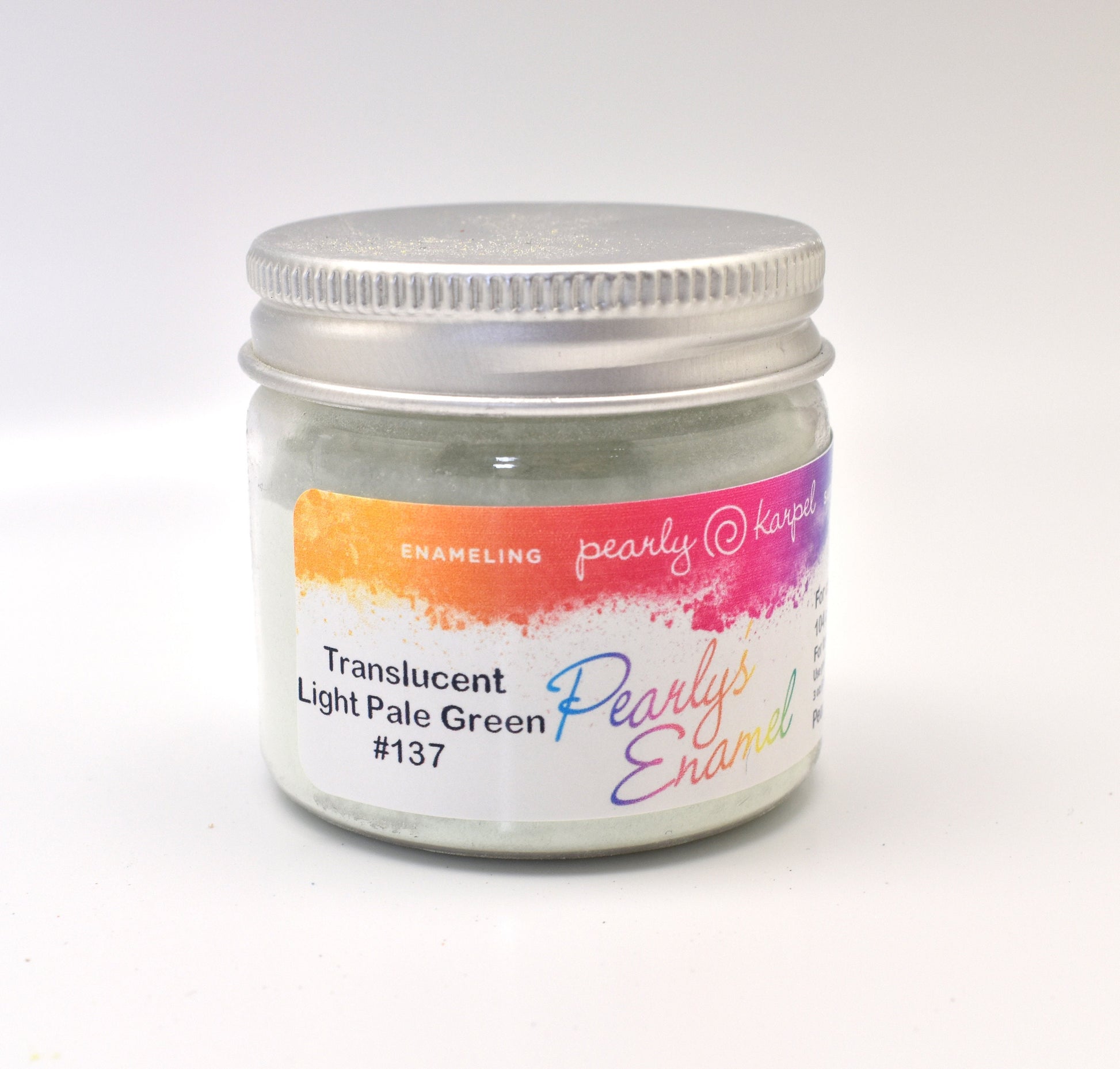 Pearly's Enamel Powder No. 137 Translucent Light Pale Green 3oz. (85gr.) Great for torch/kiln/Cloisonné and Wet Packing Enameling