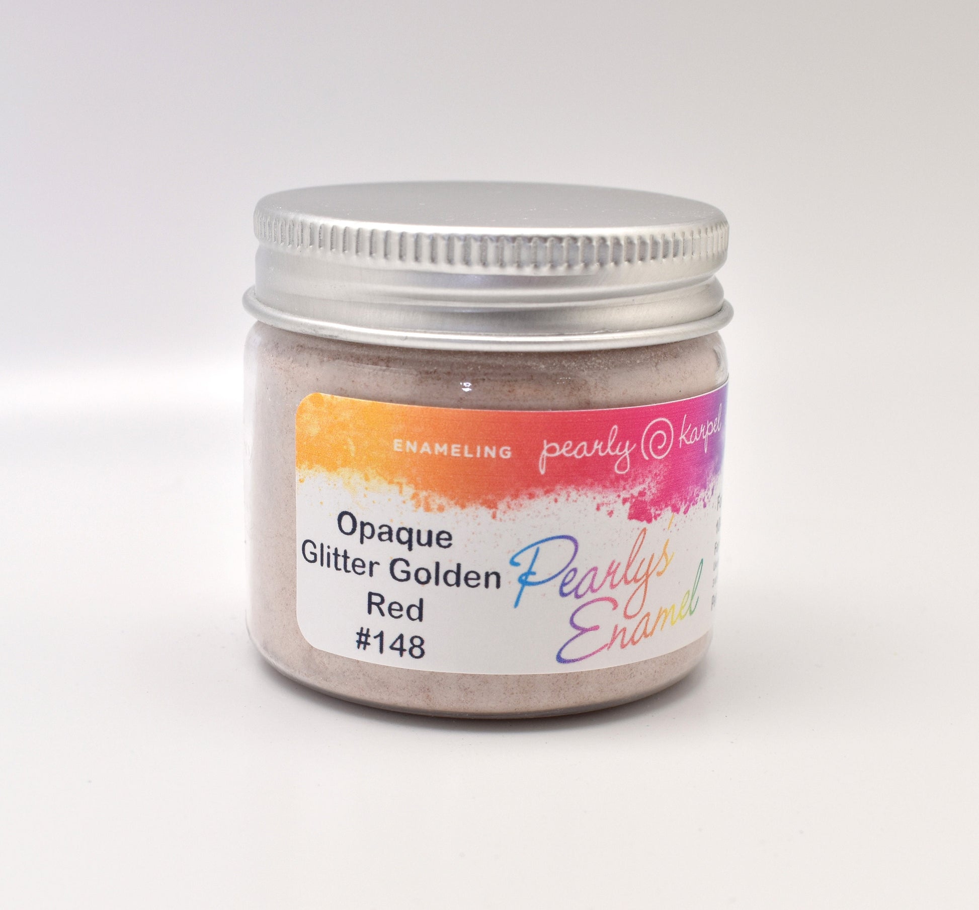 Pearly's Enamel Powder No. 148 Opaque Glitter Golden Red 3oz. (85gr.) - Lead Free Great for torch/kiln/Cloisonné and Wet Packing Enameling
