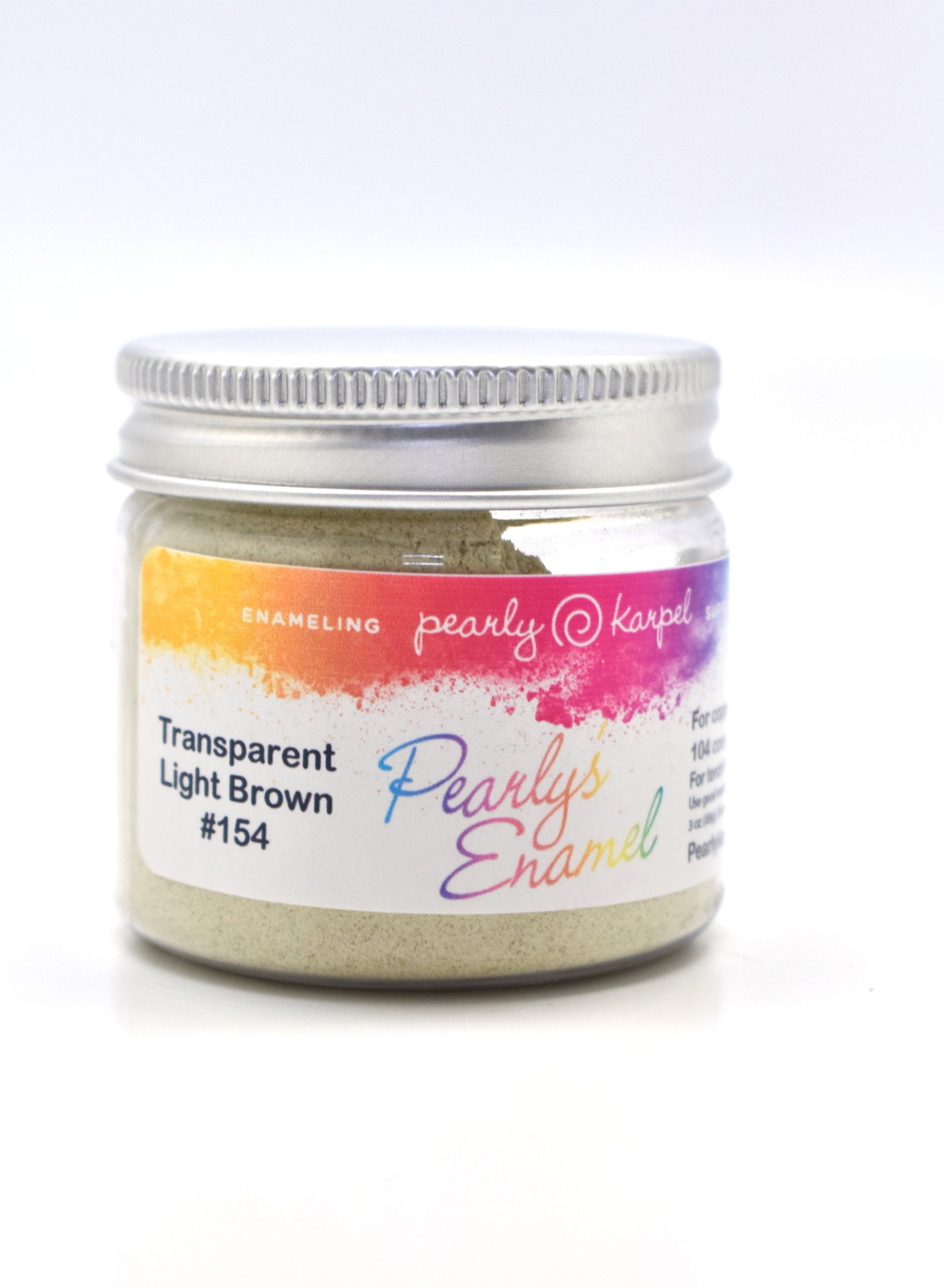 Pearly's Enamel Powder No. 154 Transparent Light Brown 3oz. (85gr.) Great for torch/kiln/Cloisonné and Wet Packing Enameling