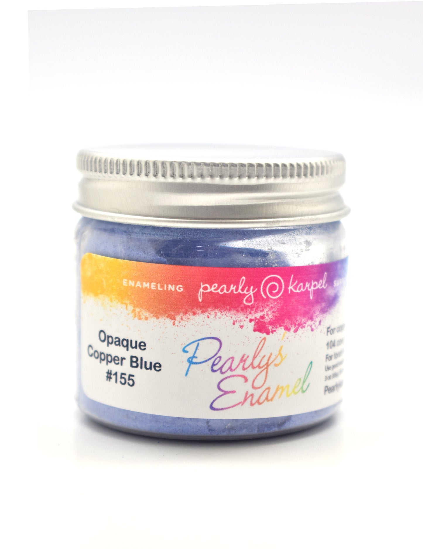 Pearly's Enamel Powder No. 155 Opaque Copper Blue 3oz. (85gr.) Great for torch/kiln/Cloisonné and Wet Packing Enameling