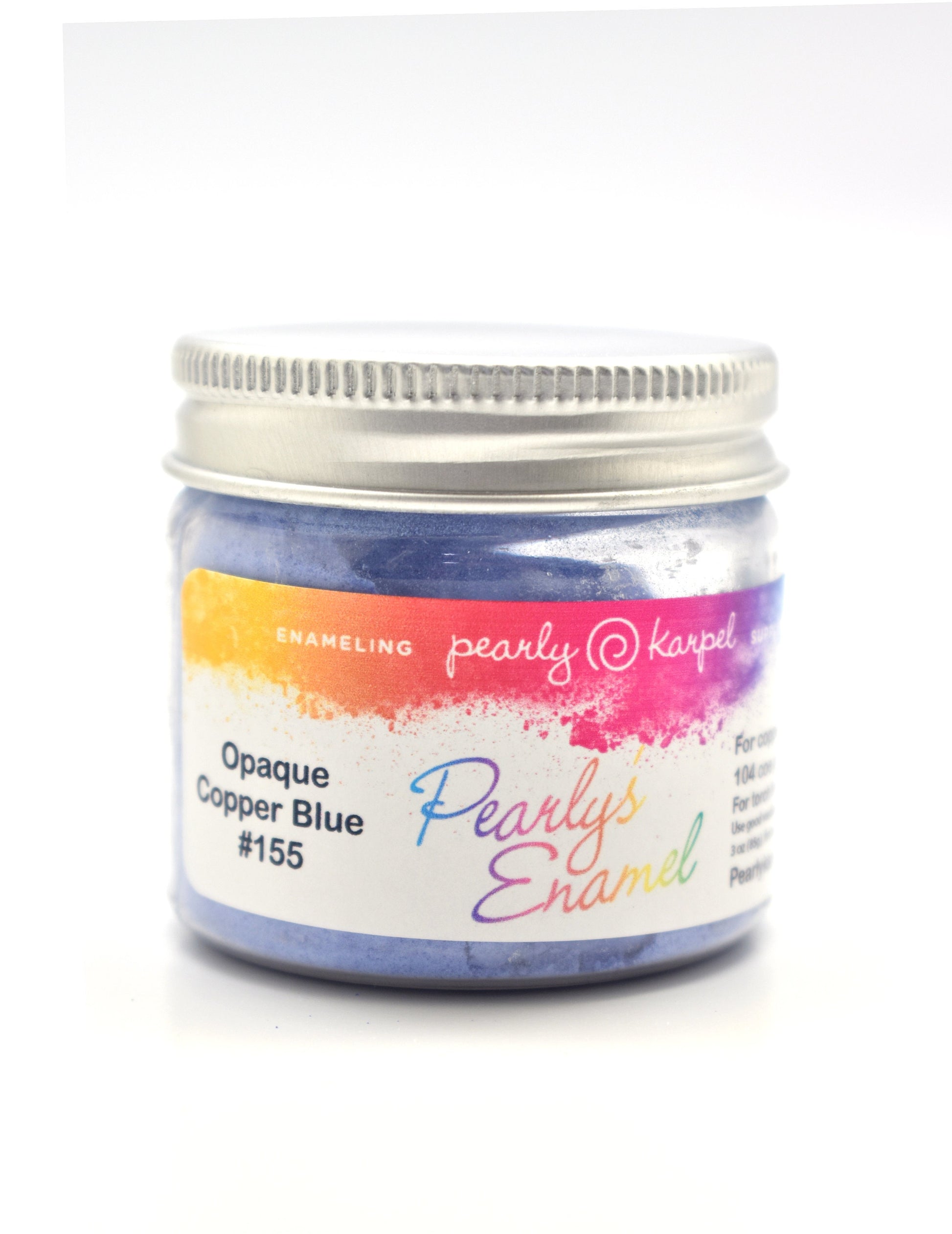 Pearly's Enamel Powder No. 155 Opaque Copper Blue 3oz. (85gr.) Great for torch/kiln/Cloisonné and Wet Packing Enameling