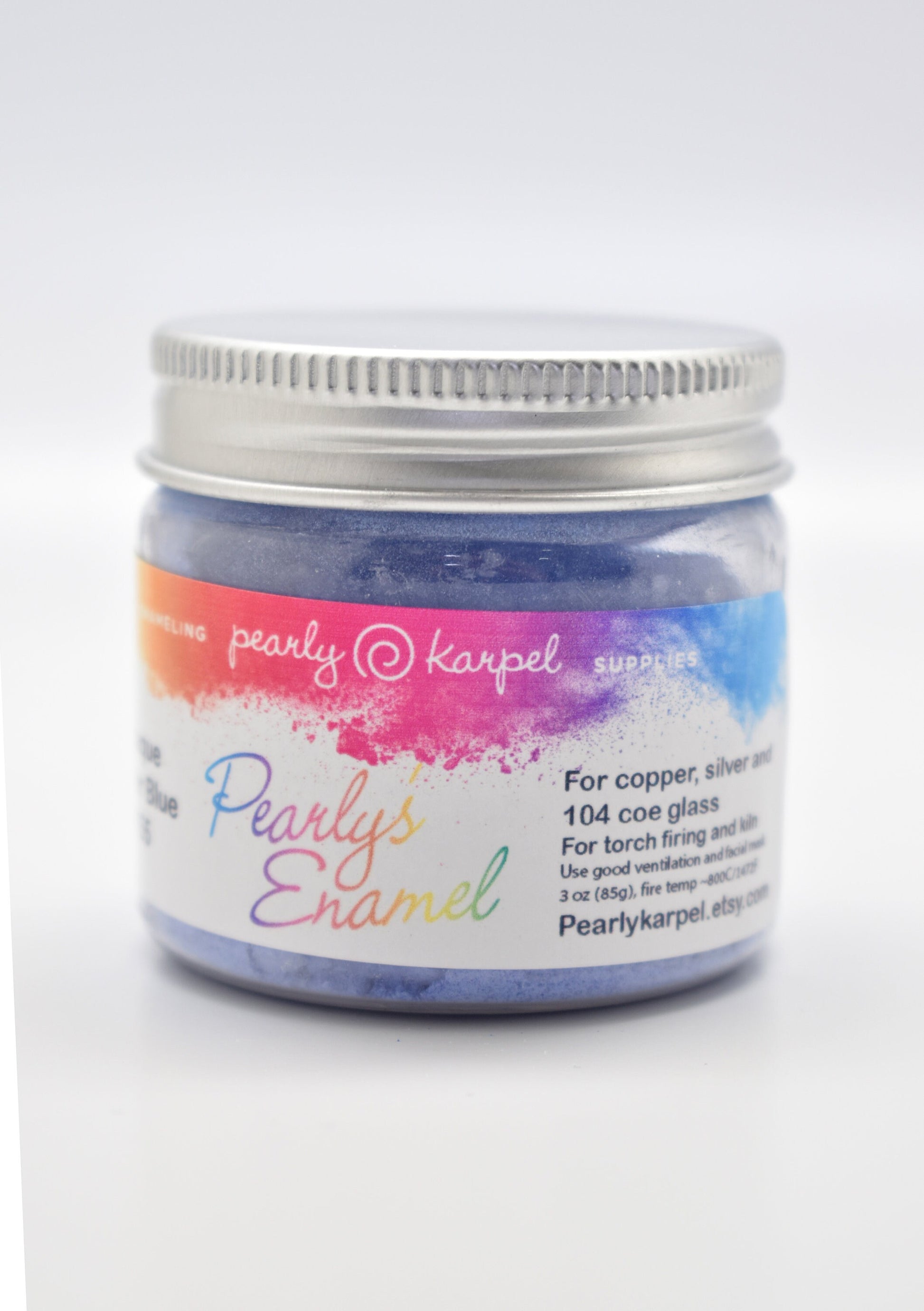 Pearly's Enamel Powder No. 155 Opaque Copper Blue 3oz. (85gr.) Great for torch/kiln/Cloisonné and Wet Packing Enameling