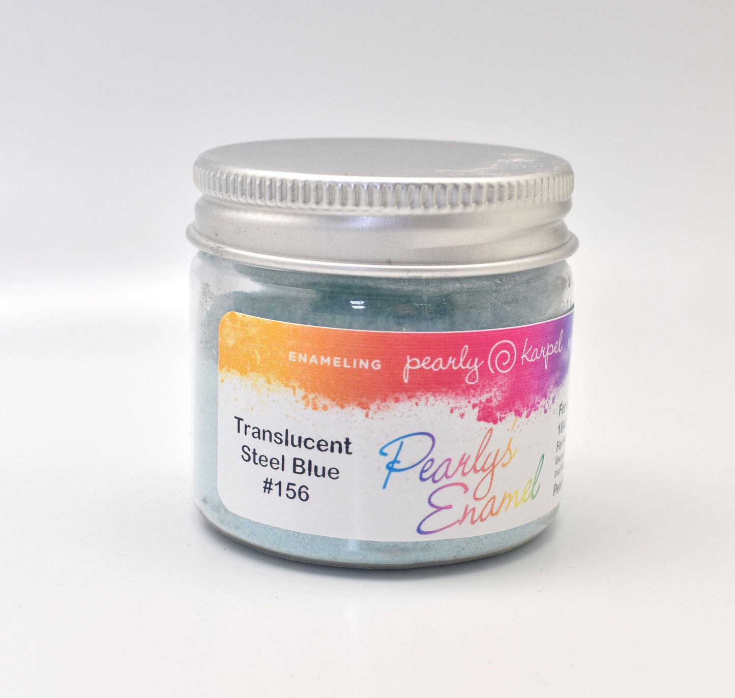 Pearly's Enamel Powder No. 156 Translucent Steel Blue 3oz. (85gr.) Great for torch/kiln/Cloisonné and Wet Packing Enameling