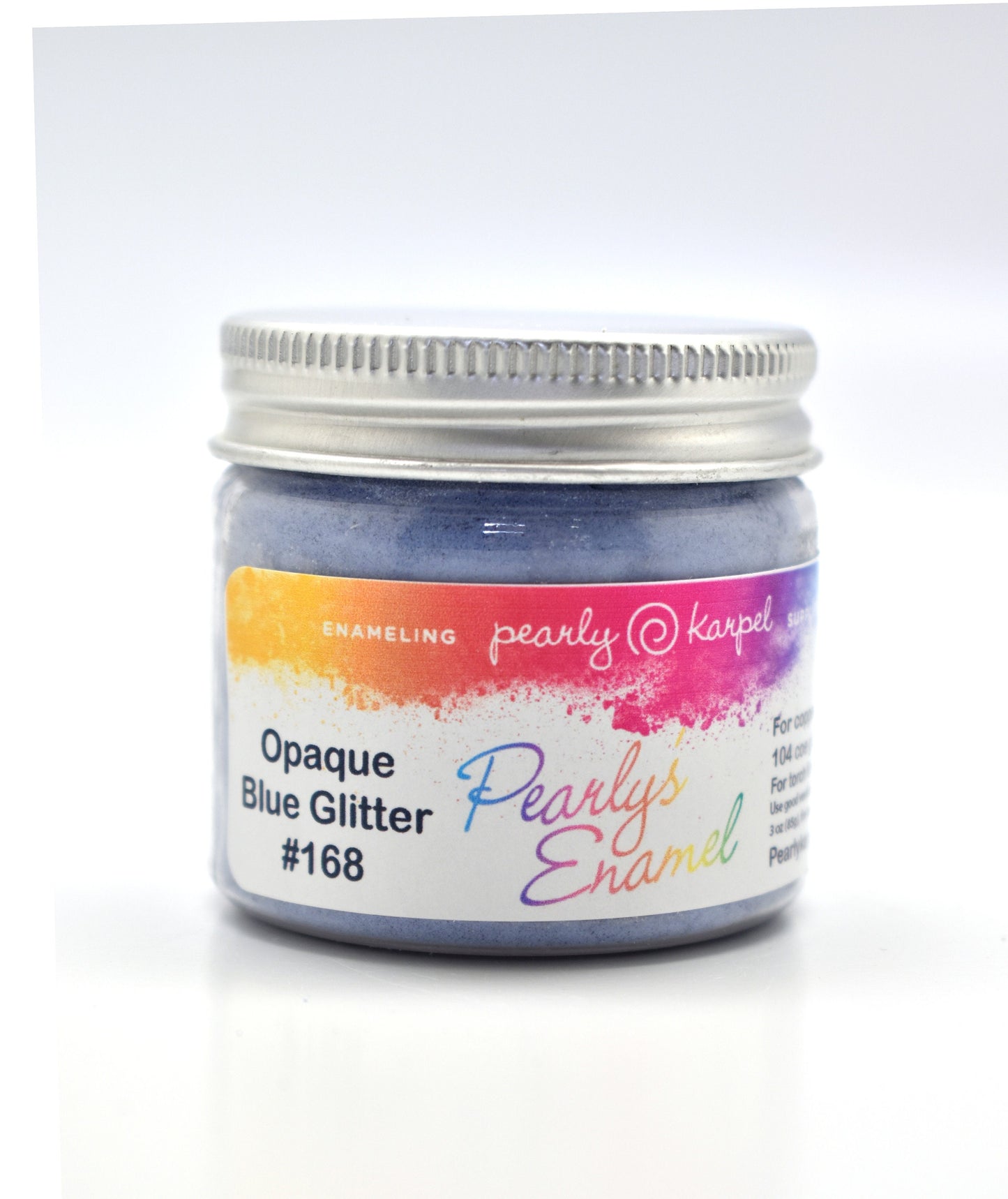 Pearly's Enamel Powder No. 168 Opaque Blue Glitter 3oz. (85gr.) - Lead Free Great for torch/kiln/Cloisonné and Wet Packing Enameling