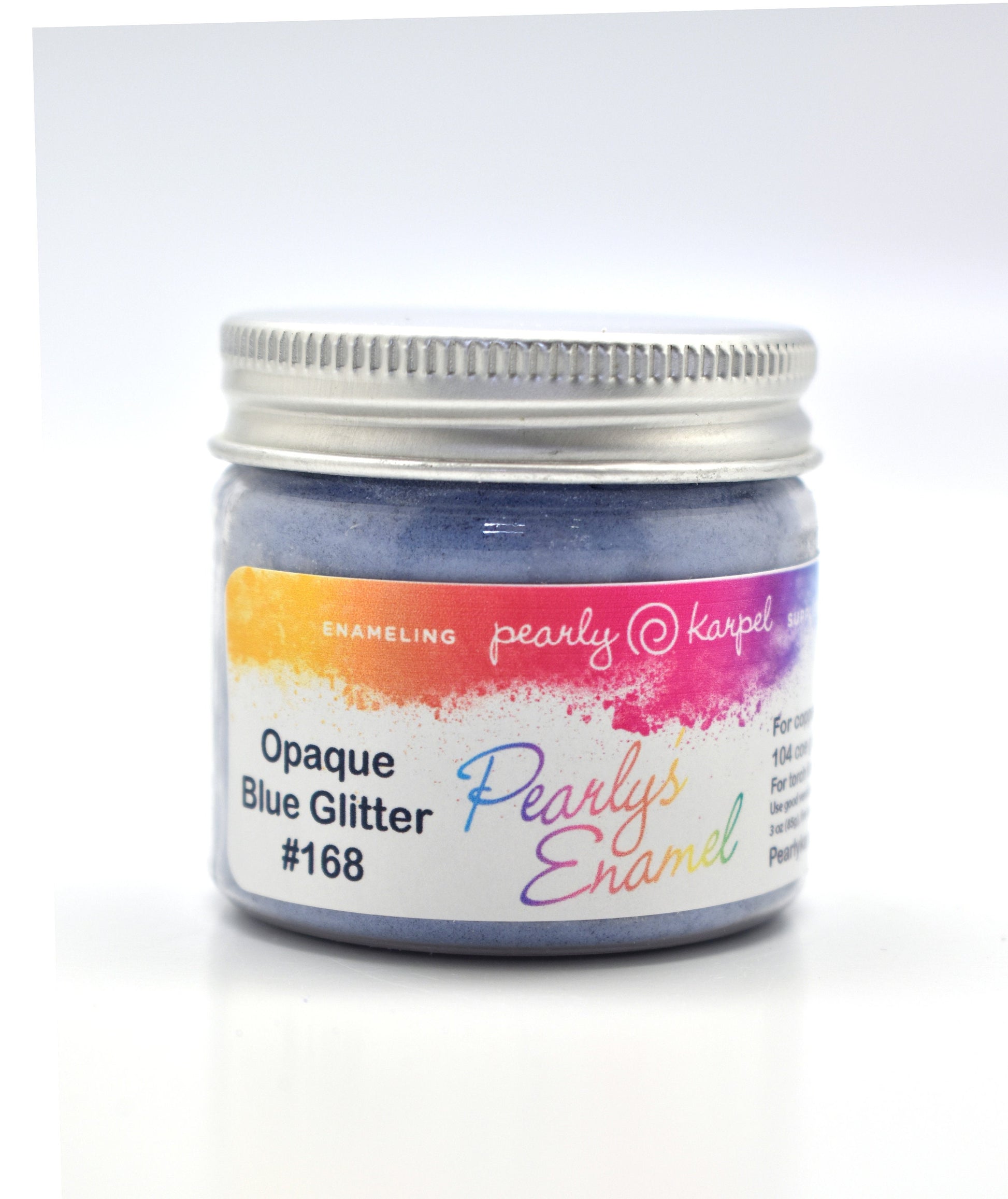 Pearly's Enamel Powder No. 168 Opaque Blue Glitter 3oz. (85gr.) - Lead Free Great for torch/kiln/Cloisonné and Wet Packing Enameling