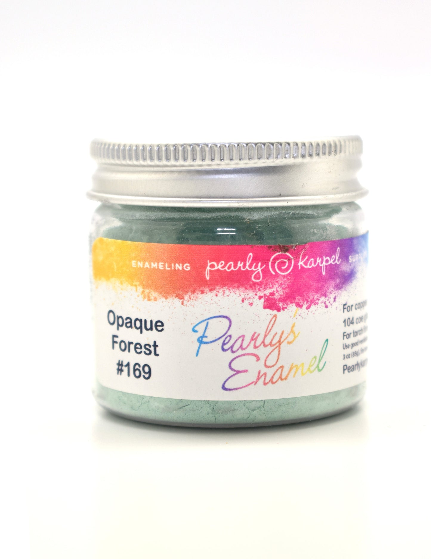 Pearly's Enamel Powder No. 169 Opaque Forest 3oz. (85gr.) Great for torch/kiln/Cloisonné and Wet Packing Enameling