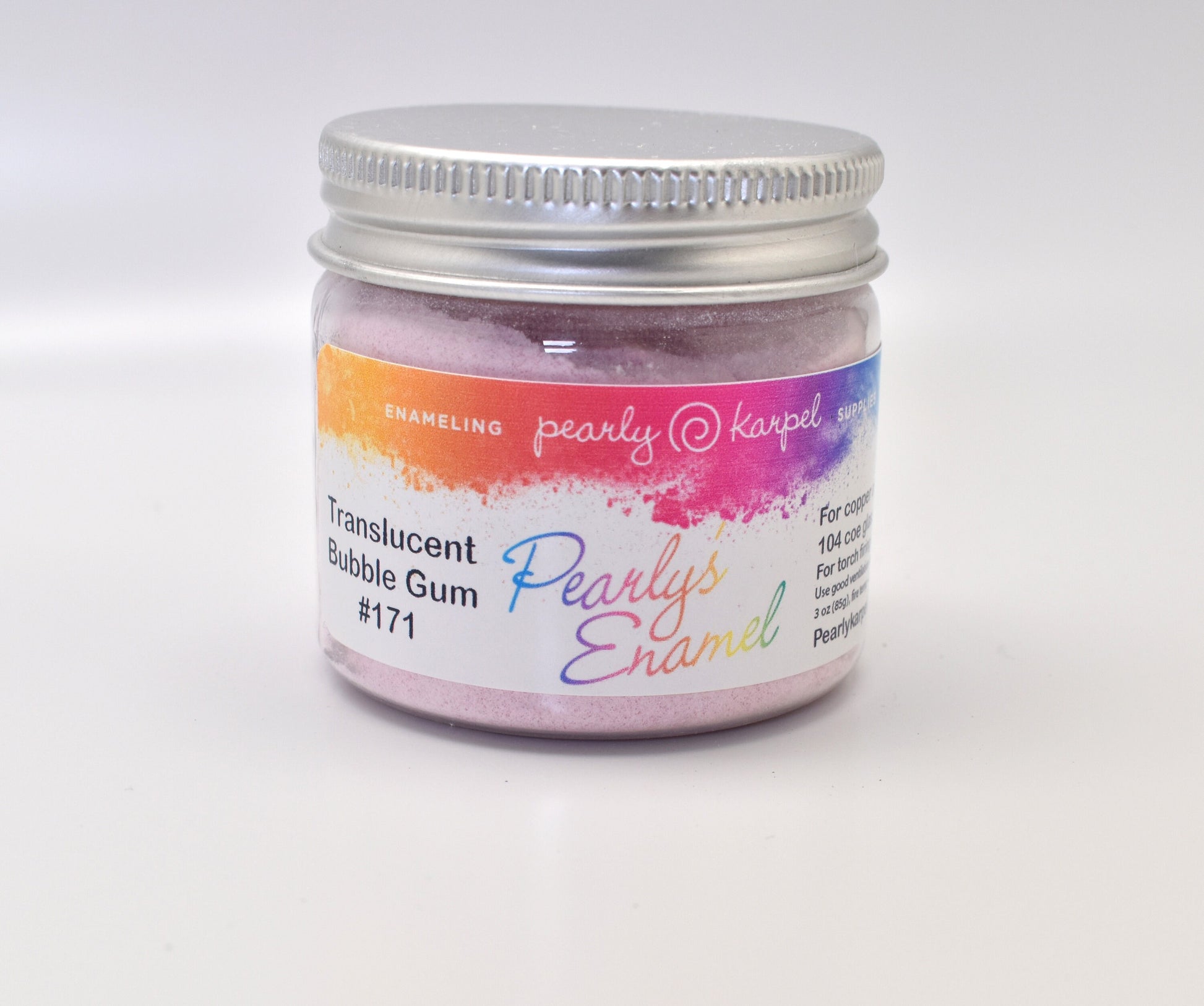 Pearly's Enamel Powder No. 171 Transparent Bubble Gum 3oz. (85gr.) - Lead Free Great for torch/kiln/Cloisonné and Wet Packing Enameling