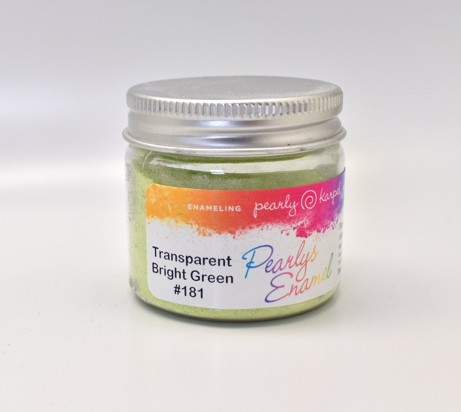 Pearly's Enamel Powder No. 181 Transparent Bright Green 3oz. (85gr.) Great for torch/kiln/Cloisonné and Wet Packing Enameling