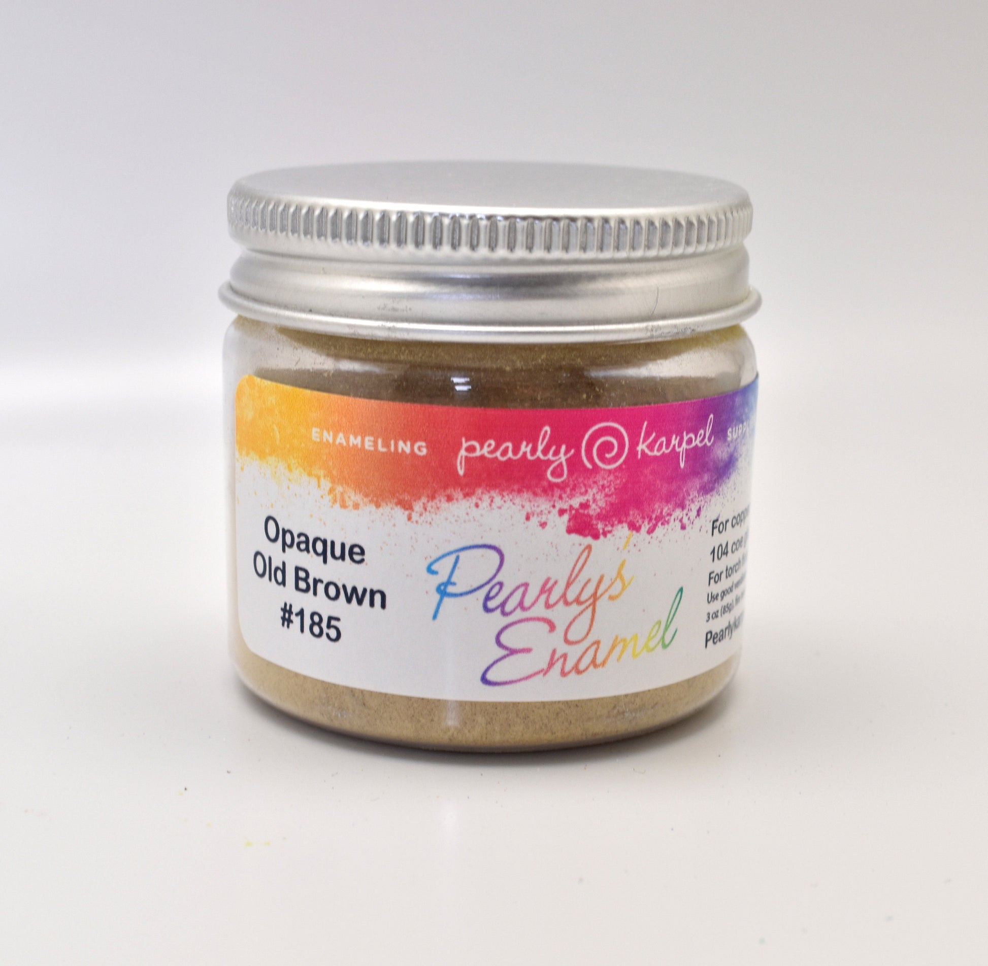 Pearly's Enamel Powder No. 185 Opaque Old Brown 3oz. (85gr.) Great for torch/kiln/Cloisonné and Wet Packing Enameling
