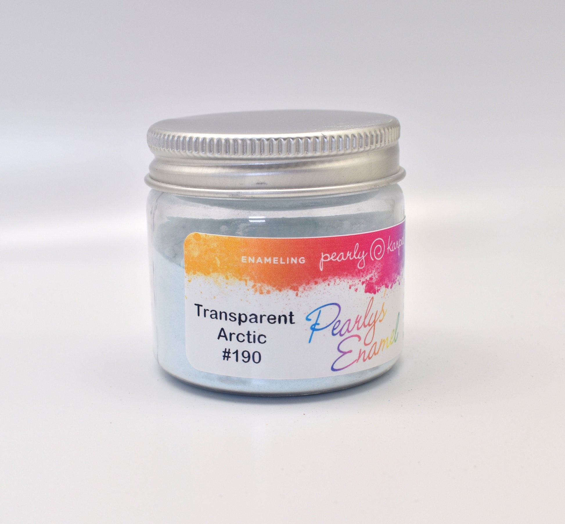 Pearly's Enamel Powder No. 190 Transparent Arctic 3oz. (85gr.) Great for torch/kiln/Cloisonné and Wet Packing Enameling