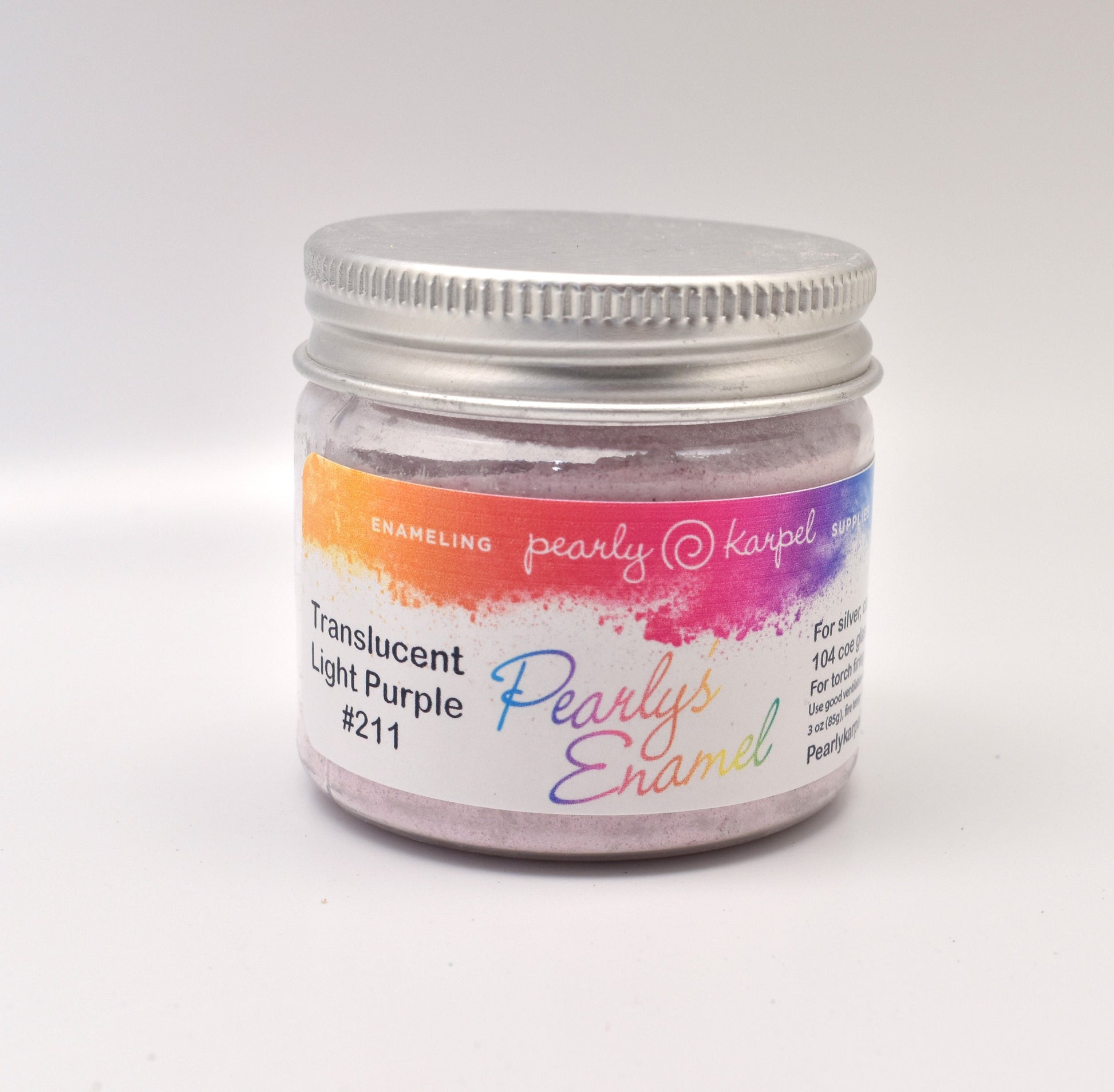Pearly's Enamel Powder No. 211 Translucent Light Purple 3oz. (85gr.) Great for torch/kiln/Cloisonné and Wet Packing Enameling