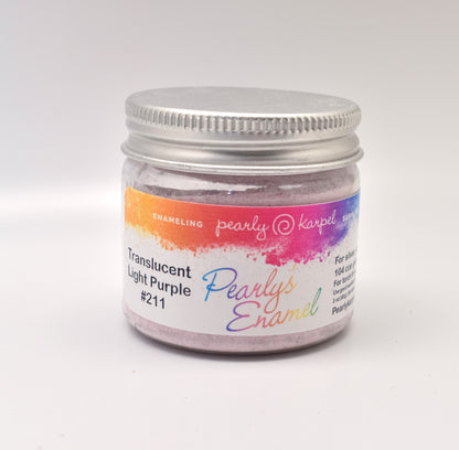 Pearly's Enamel Powder No. 211 Translucent Light Purple 3oz. (85gr.) Great for torch/kiln/Cloisonné and Wet Packing Enameling