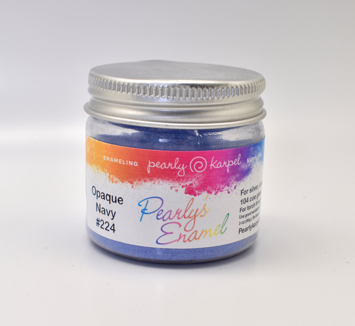 Pearly's Enamel Powder No. 224 Opaque Navy 3oz. (85gr.) Great for torch/kiln/Cloisonné and Wet Packing Enameling