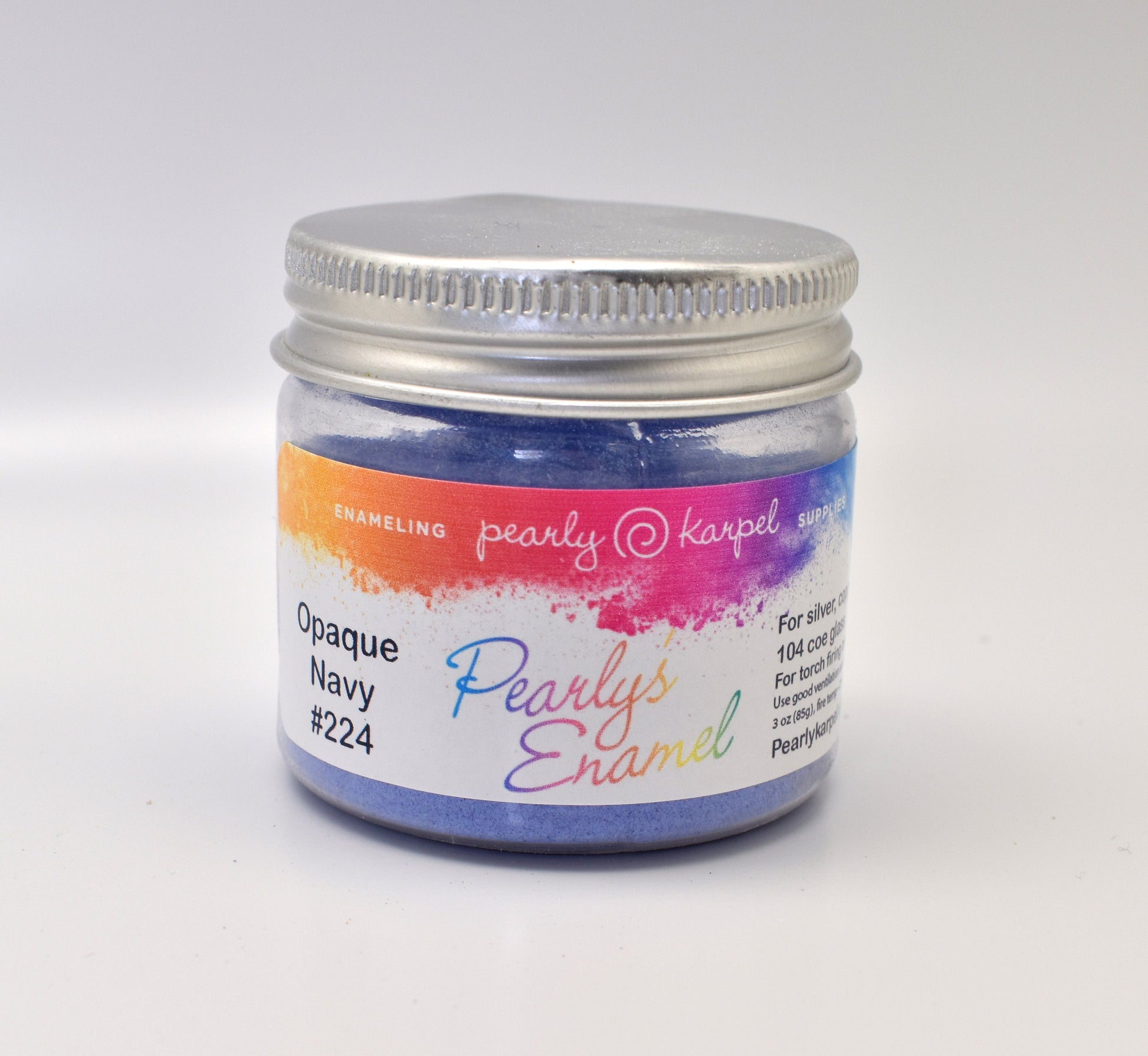 Pearly's Enamel Powder No. 224 Opaque Navy 3oz. (85gr.) Great for torch/kiln/Cloisonné and Wet Packing Enameling