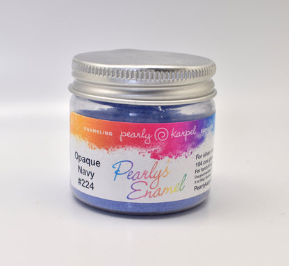 Pearly's Enamel Powder No. 224 Opaque Navy 3oz. (85gr.) Great for torch/kiln/Cloisonné and Wet Packing Enameling