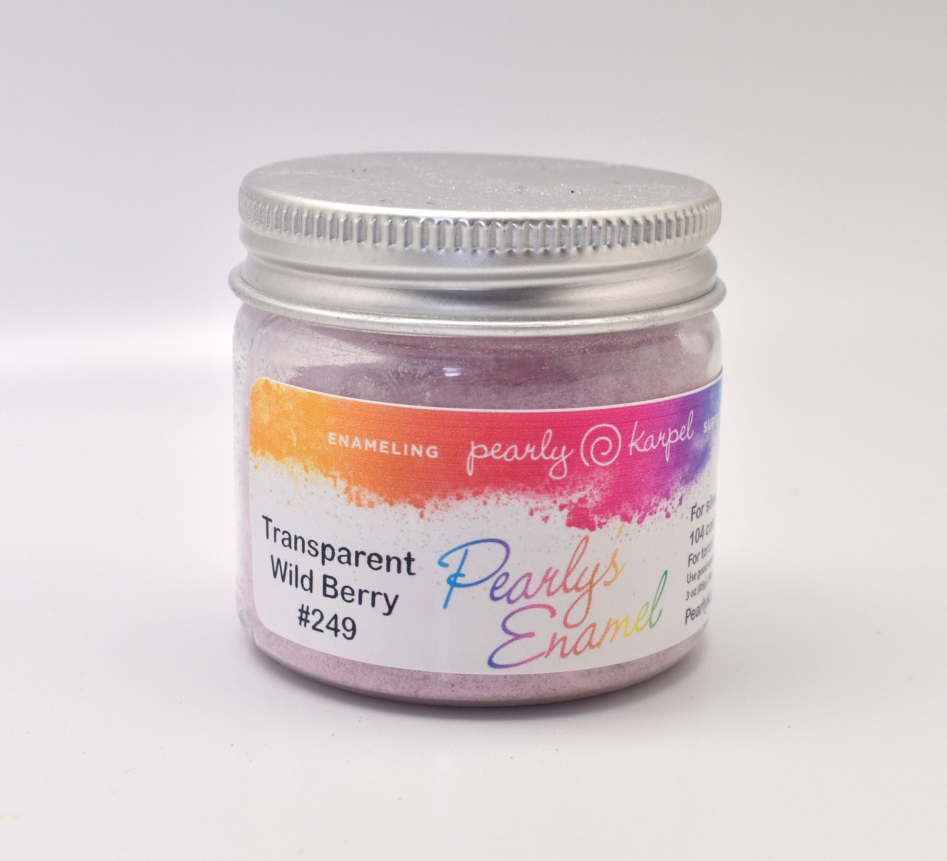 Pearly's Enamel Powder No. 249 Transparent wild berry 3oz. (85gr.) Great for torch/kiln/Cloisonné and Wet Packing Enameling