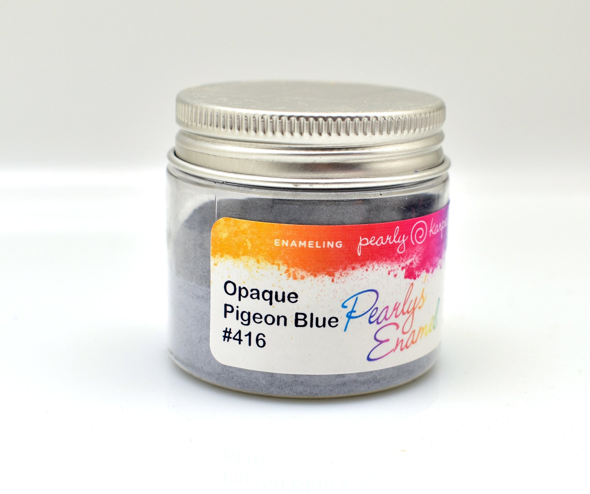 Pearly's Enamel Powder No. 416 Opaque Pigeon Blue 3oz. (85gr.) Great for torch/kiln/Cloisonné and Wet Packing Enameling