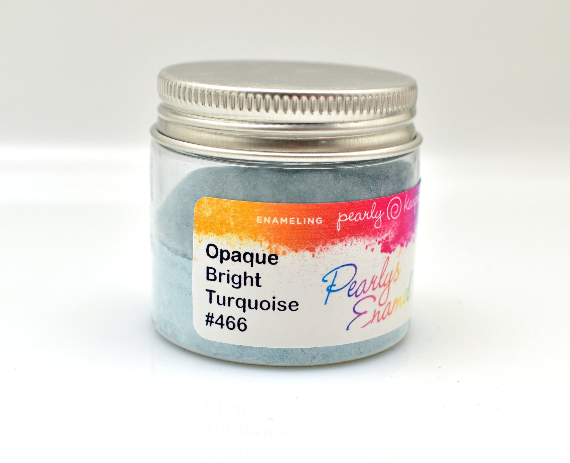 Pearly's Enamel Powder No. 466 Opaque Bright Turquoise 3oz. (85gr.) Great for torch/kiln/Cloisonné and Wet Packing Enameling