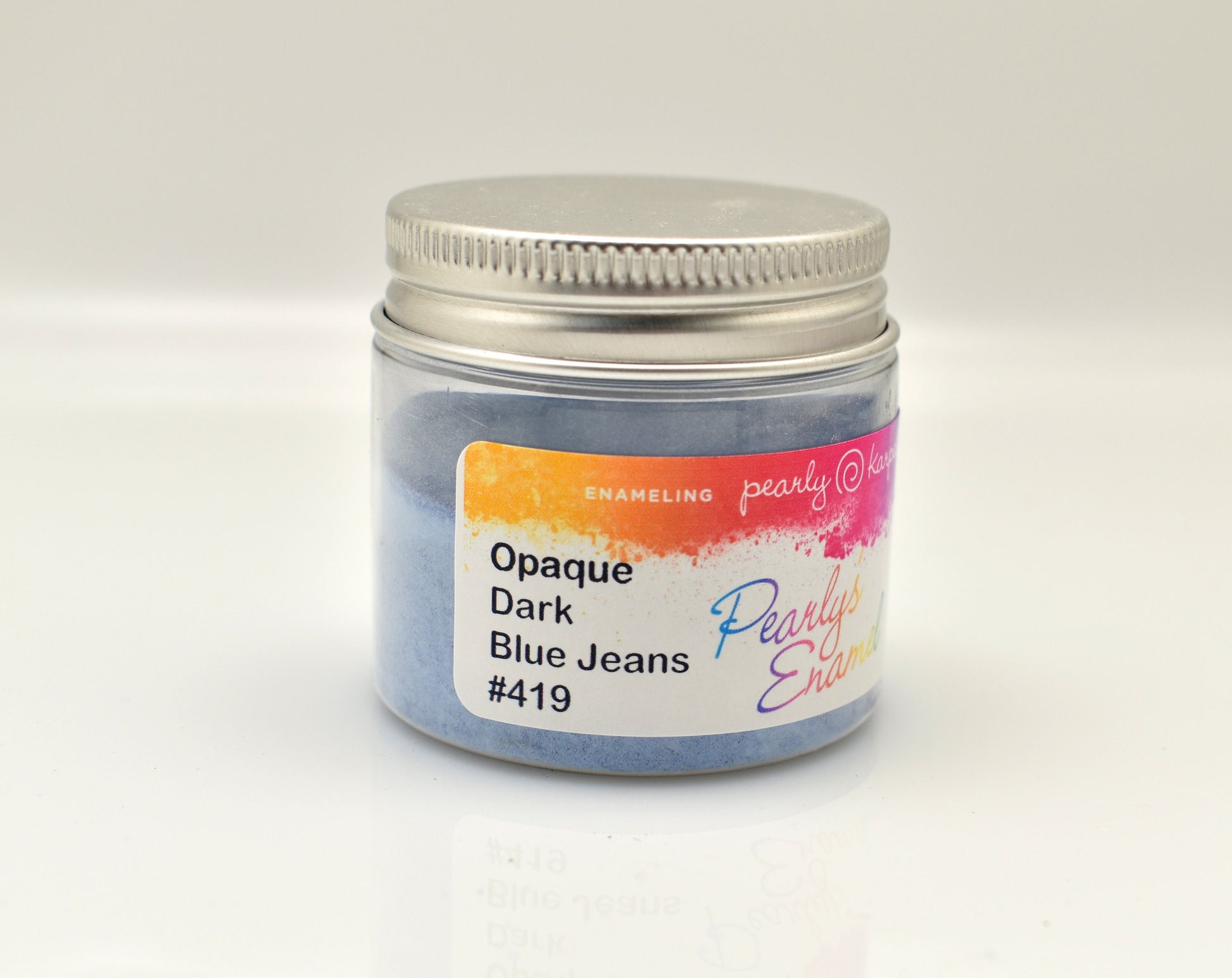 Pearly's Enamel Powder No. 419 Opaque Dark Blue Jeans lead free 3oz. (85gr.) Great for torch/kiln/Cloisonné and Wet Packing Enameling