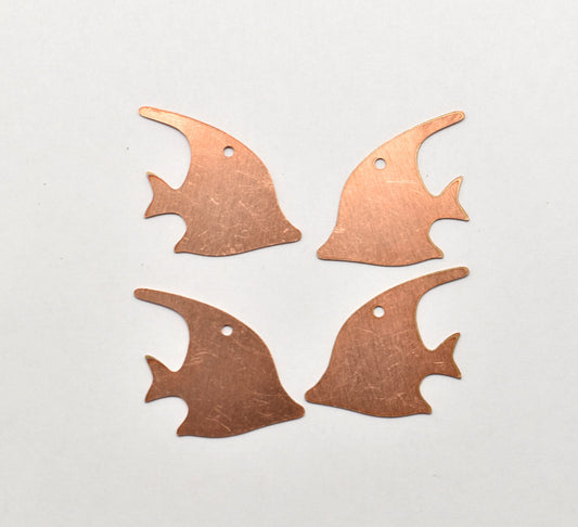 Copper Blanks - 274# Fish Copper blank ,stamped solid copper, round stamping blank, personalized ,copper blank, raw copper