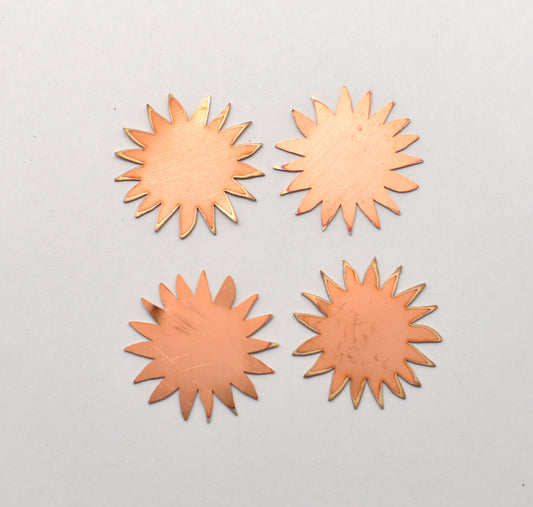 Copper Blanks - 264# Sun copper blank , stamped enamel , solid copper, stamping blank, personalized , copper blank, raw copper