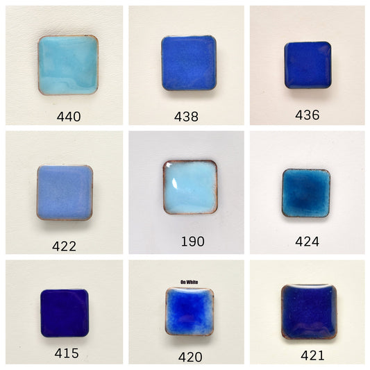 Pearly's Enamel Powder Blues 3oz. (85gr.) Great for torch/kiln/Cloisonné and Wet Packing Enameling