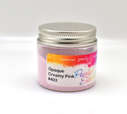 Pearly's Enamel Powder No. 403 Opaque Creamy Pink 3oz. (85gr.) Great for torch/kiln/Cloisonné and Wet Packing Enameling