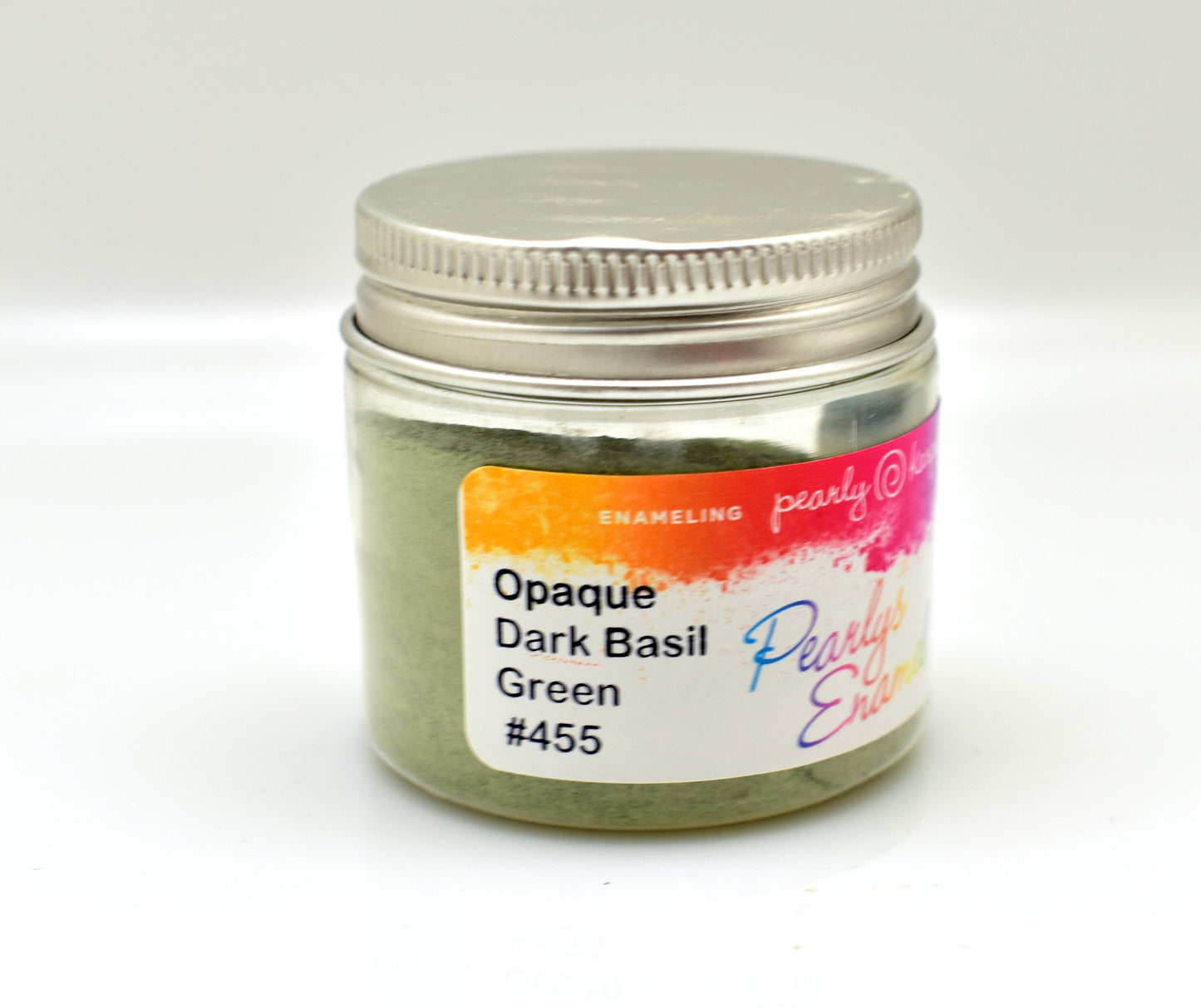 Pearly's Enamel Powder No. 455 Opaque Dark Basil Green 3oz. (85gr.) Great for torch/kiln/Cloisonné and Wet Packing Enameling