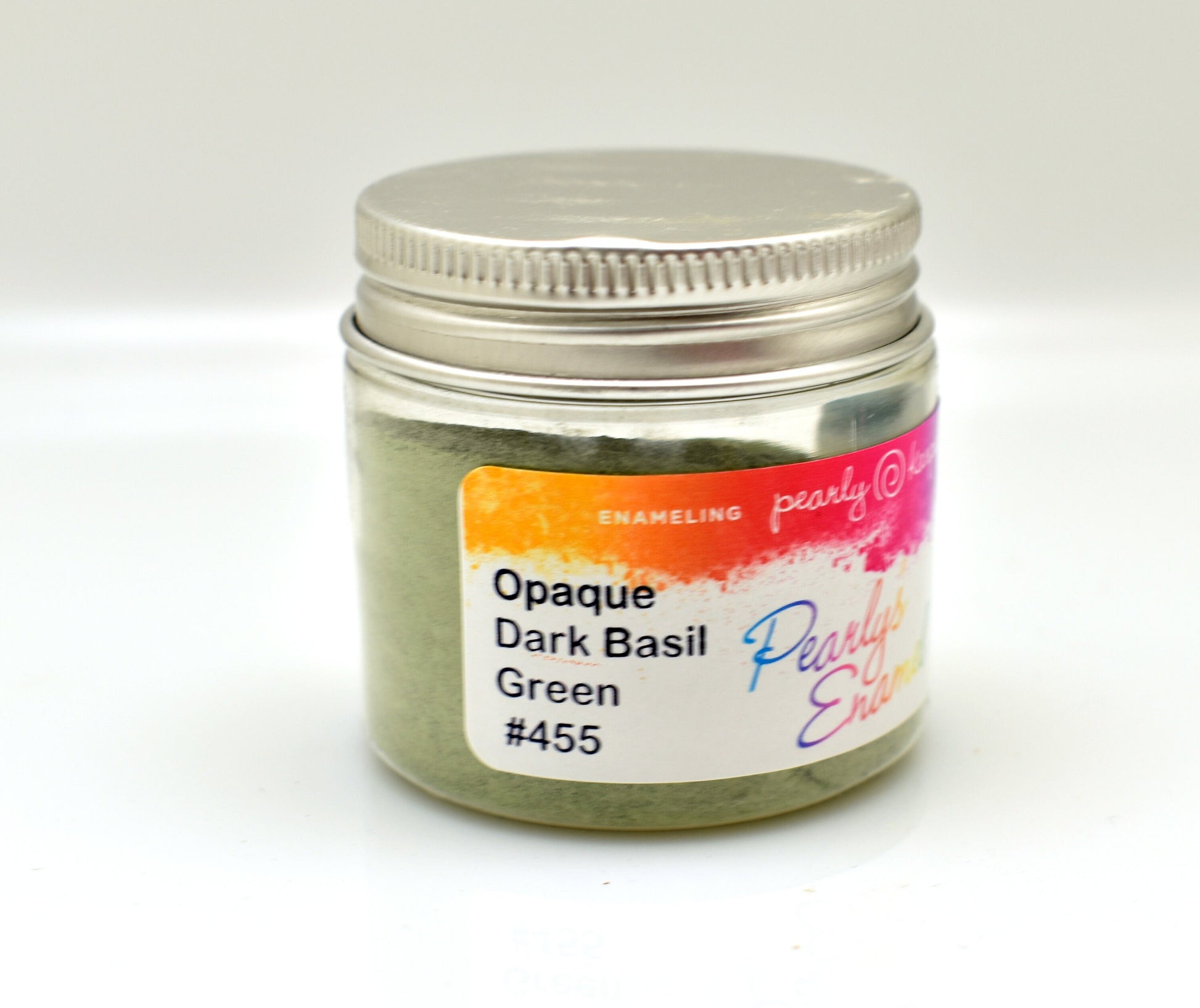 Pearly's Enamel Powder No. 455 Opaque Dark Basil Green 3oz. (85gr.) Great for torch/kiln/Cloisonné and Wet Packing Enameling