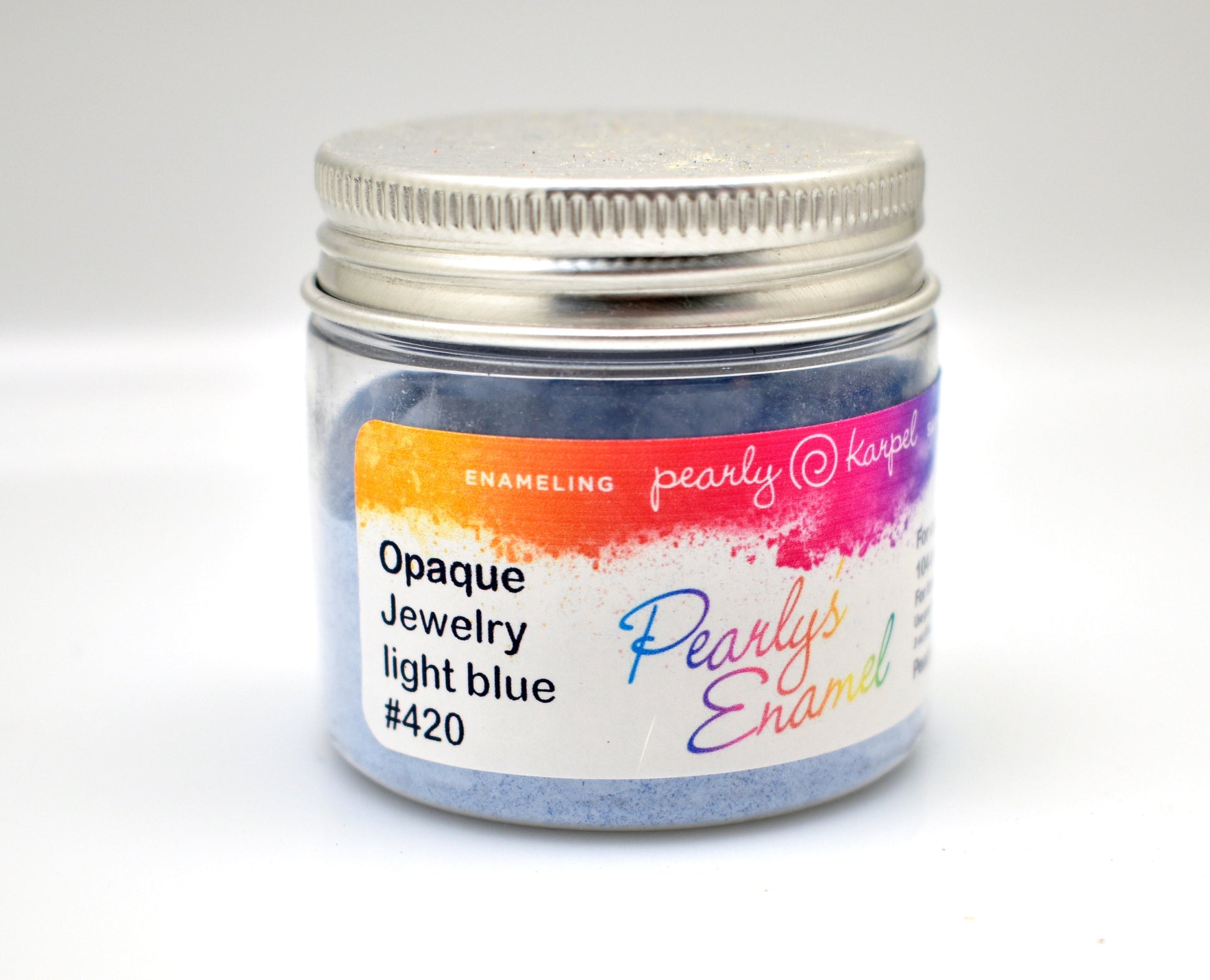 Pearly's Enamel Powder No. 420 Transparent Jewelry light blue 3oz. (85gr.) Great for torch/kiln/Cloisonné and Wet Packing Enameling