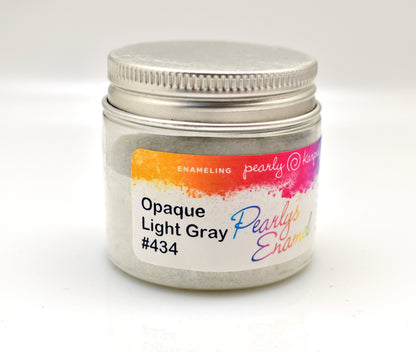 Pearly's Enamel Powder No. 434 Light Gray 3oz. (85gr.) Great for torch/kiln/Cloisonné and Wet Packing Enameling