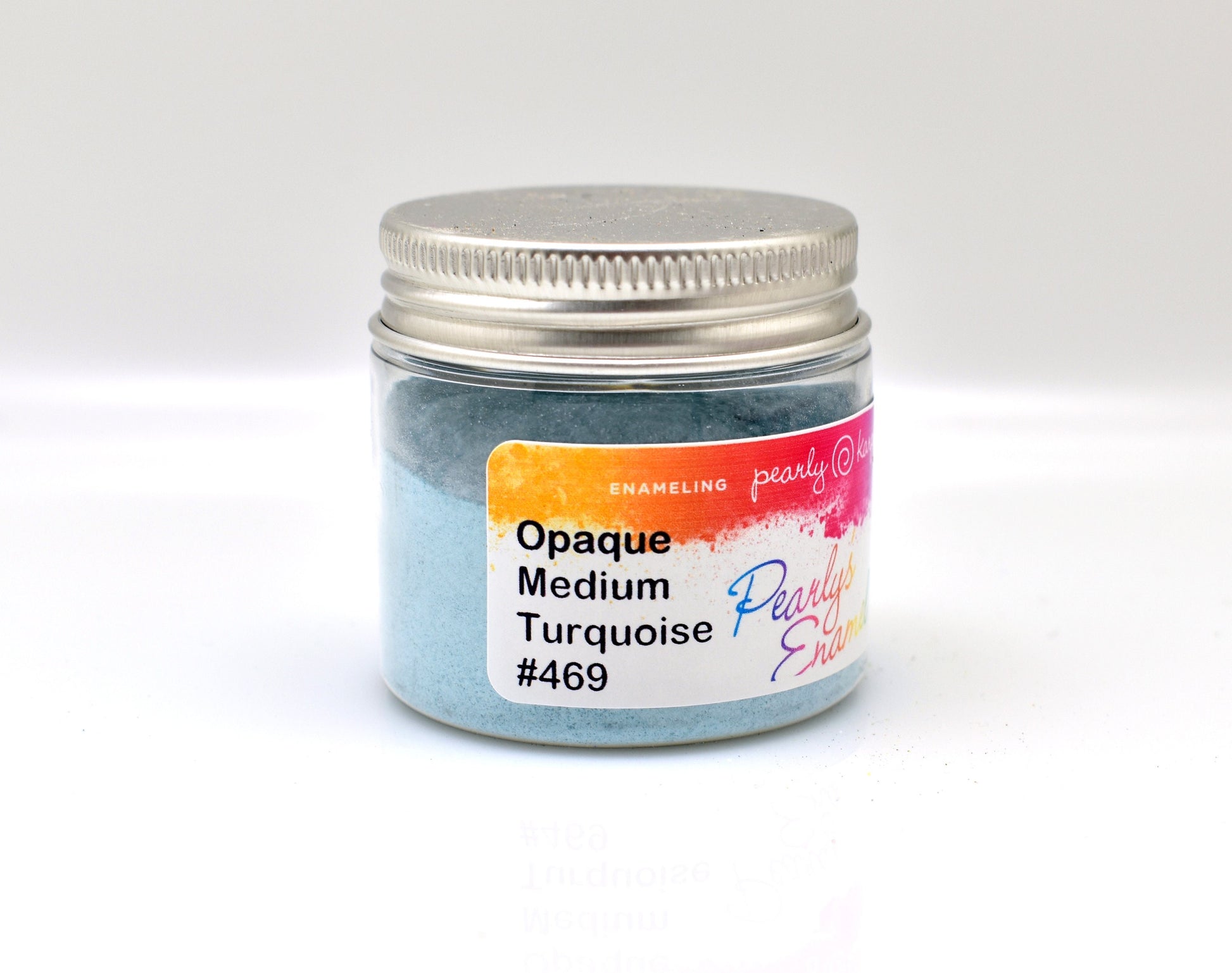 Pearly's Enamel Powder No. 469 Opaque Medium Turquoise 3oz. (85gr.) Great for torch/kiln/Cloisonné and Wet Packing Enameling
