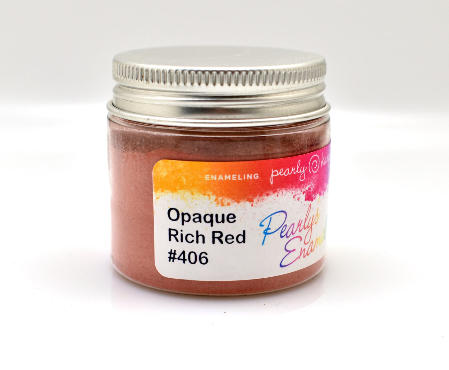 Pearly's Enamel Powder No. 406 Opaque Rich Red Lead Free 3oz. (85gr.) Great for torch/kiln/Cloisonné and Wet Packing Enameling