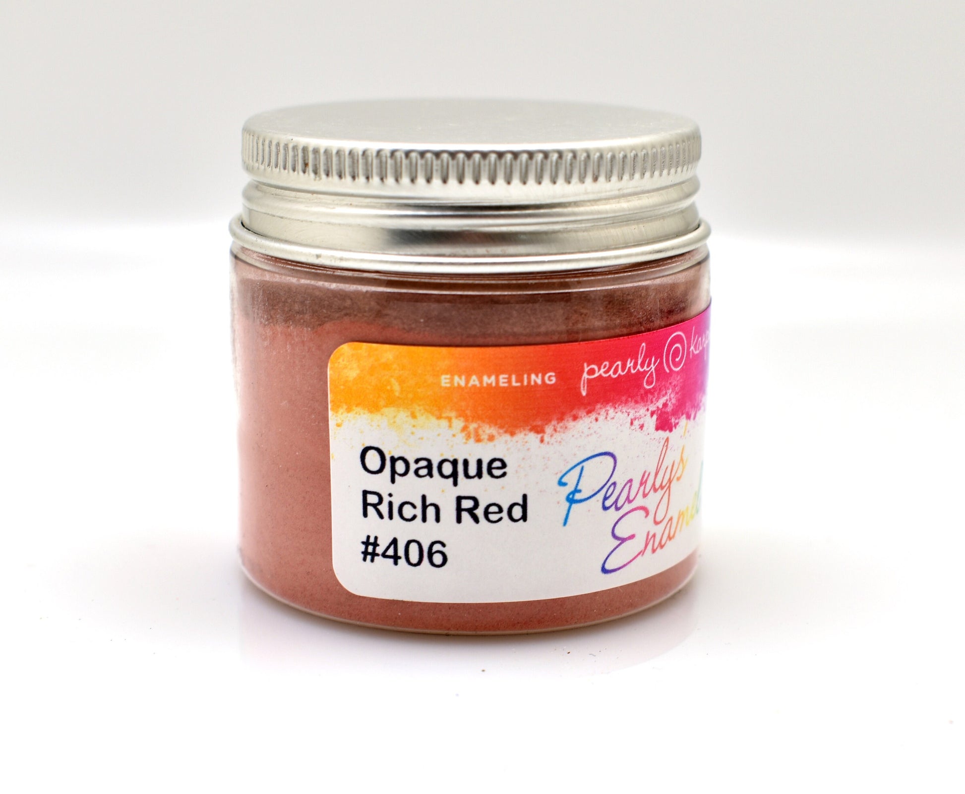 Pearly's Enamel Powder No. 406 Opaque Rich Red Lead Free 3oz. (85gr.) Great for torch/kiln/Cloisonné and Wet Packing Enameling