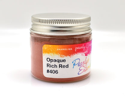 Pearly's Enamel Powder No. 406 Opaque Rich Red Lead Free 3oz. (85gr.) Great for torch/kiln/Cloisonné and Wet Packing Enameling