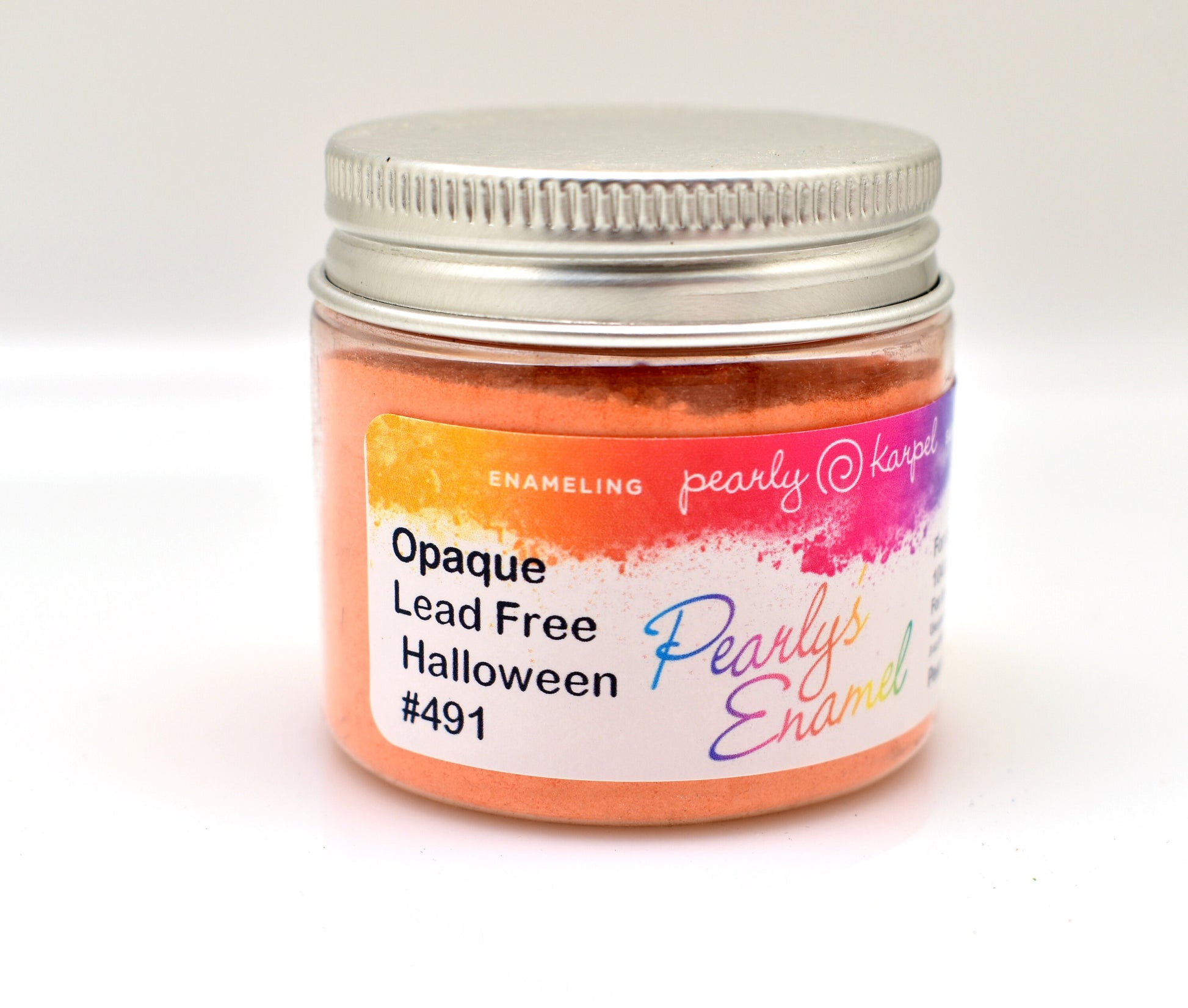 Pearly's Enamel Powder No. 491 Opaque Halloween Orange lead free 3oz. (85gr.) Great for torch/kiln/Cloisonné and Wet Packing Enameling