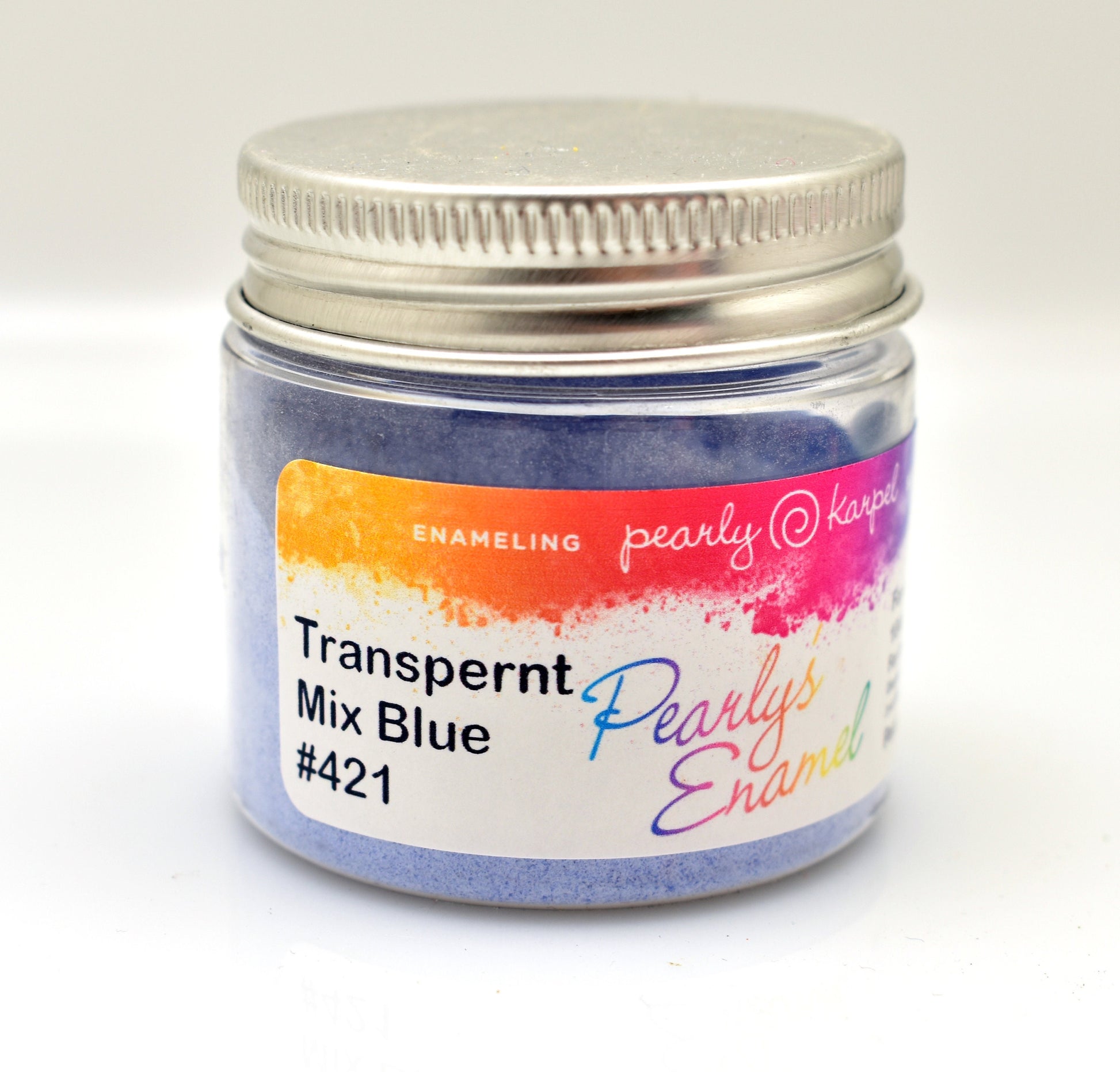 Pearly's Enamel Powder No. 421 Transparent Mix Blue 3oz. (85gr.) Great for torch/kiln/Cloisonné and Wet Packing Enameling