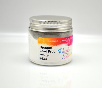 Pearly's Enamel Powder No. 433 Opaque White Lead Free 3oz. (85gr.) Great for torch/kiln/Cloisonné and Wet Packing Enameling