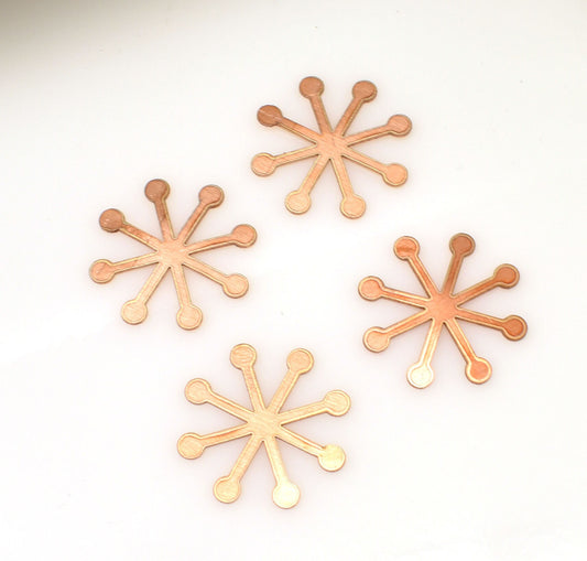 Copper Blanks - 322# Snowflake copper blank , stamped enamel , solid copper, stamping blank, personalized , copper blank, raw copper