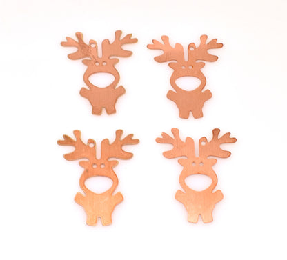 Christmas Copper Blanks - Sale 314# 40mm Christmas dear copper blank, stamped, solid copper, stamping blank, personalized, raw copper