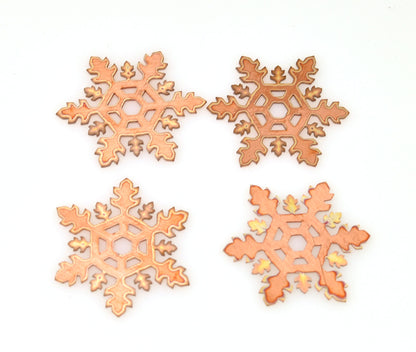 Copper - Sale 319# 30mm Snowflake copper blank , stamped enamel , solid copper, stamping blank, personalized copper blank, raw copper