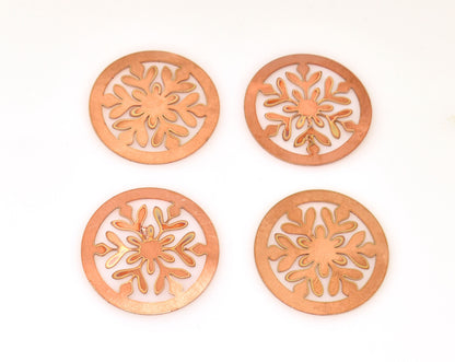 Copper - Sale 310# 35mm Snowflake copper blank , stamped enamel , solid copper, stamping blank, personalized copper blank, raw copper