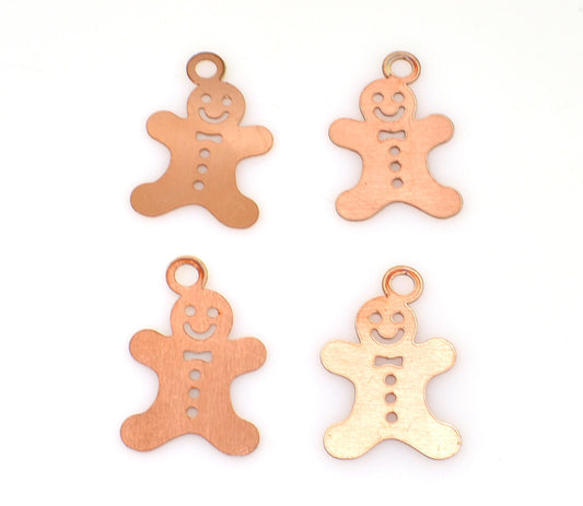 Copper - 321# Christmas gingerbread copper blank , stamped enamel , solid copper, stamping blank, personalized copper blank, raw copper
