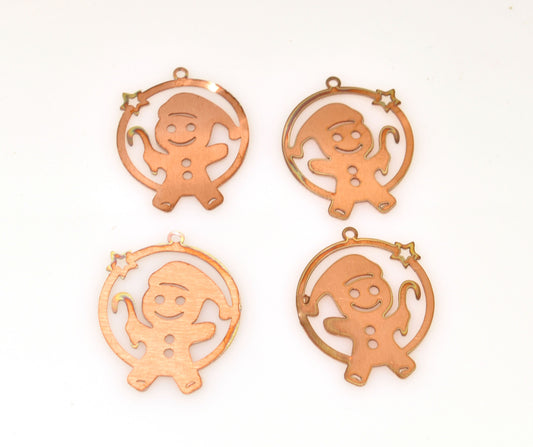 Copper - 311# Christmas gingerbread copper blank , stamped enamel , solid copper, stamping blank, personalized copper blank, raw copper