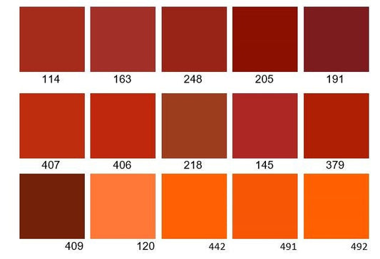 Pearly's Enamel Powder Red & Orange Collection 3oz. (85gr.) Great for torch/kiln/Cloisonné and Wet Packing Enameling